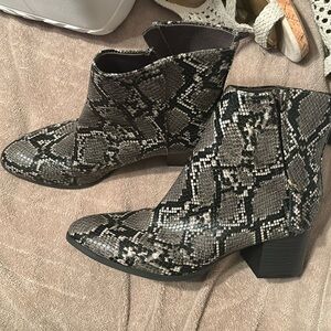 Snake Skin Chunky Heels